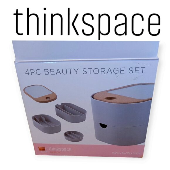 Thinkspace 4-Piece Beauty Storage Set Sleek & Travel-Friendly - Picture 1 of 10